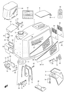 DT55 From 05501-807478 ()  1988 drawing ENGINE COVER (MODEL:89~94)