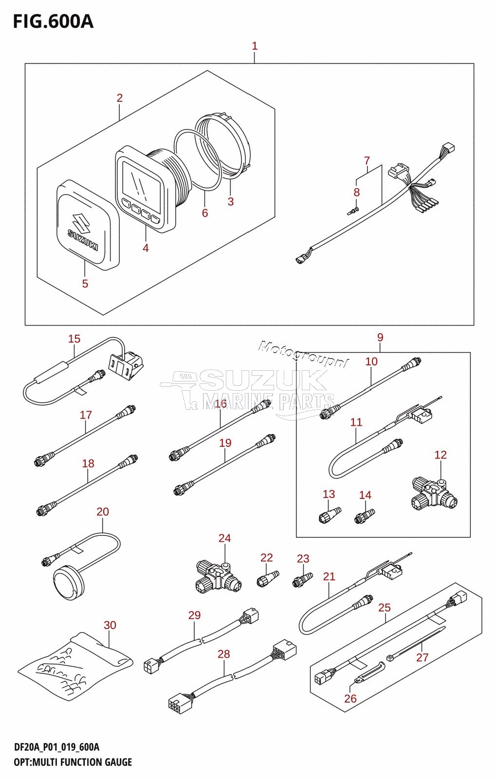 OPT:MULTI FUNCTION GAUGE (DF9.9BR,DF9.9BT)