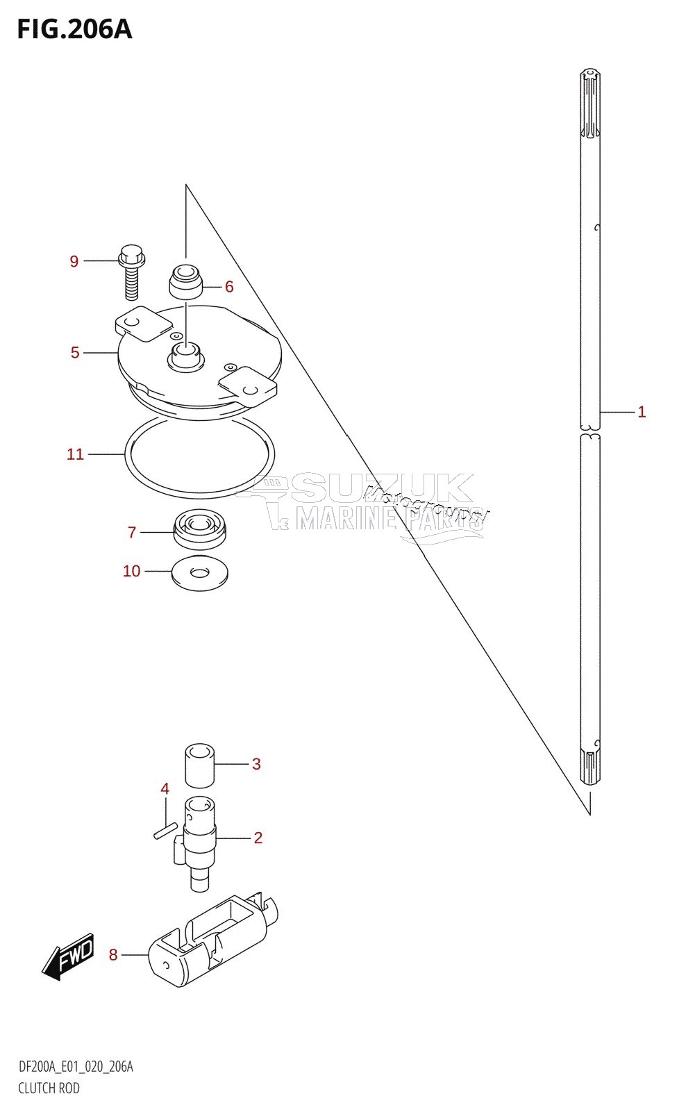 CLUTCH ROD (DF200AT,DF175AT,DF175AZ,DF150AT,DF150AZ)