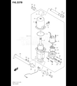 10004F-340001 (2023) 100hp E01 E40-Gen. Export 1 - Costa Rica (DF100BT) DF100B drawing TRIM CYLINDER (022,023)