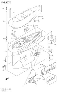 25003F-310001 (2013) 250hp E03-USA (DF250T) DF250 drawing GEAR CASE (DF225Z:E03)