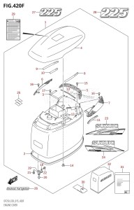 DF250T From 25004F-510001 (E03)  2015 drawing ENGINE COVER (DF225T:E03)