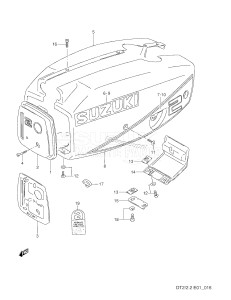 DT2 From 0201-651001 ()  1996 drawing ENGINE COVER (DT2,MODEL:89~93)