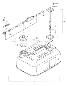 DT5S From 0501-950436 ()  1989 drawing FUEL TANK (MODEL:88~92 /​ E28)