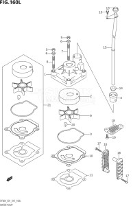 06002F-310001 (2013) 60hp E01 E40-Gen. Export 1 - Costa Rica (DF60A  DF60AQH  DF60ATH) DF60A drawing WATER PUMP (DF60ATH:E01)