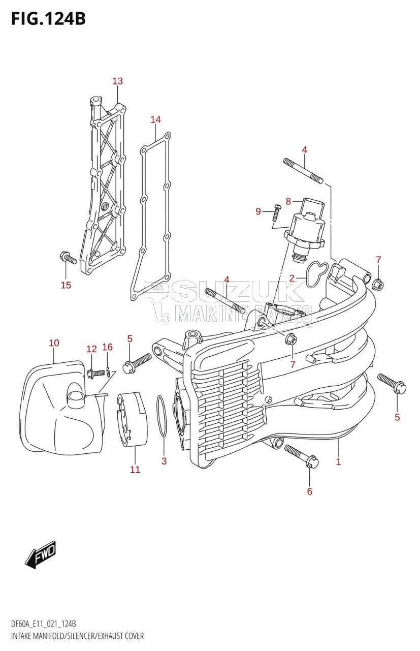 INTAKE MANIFOLD / SILENCER / EXHAUST COVER (SEE NOTE)