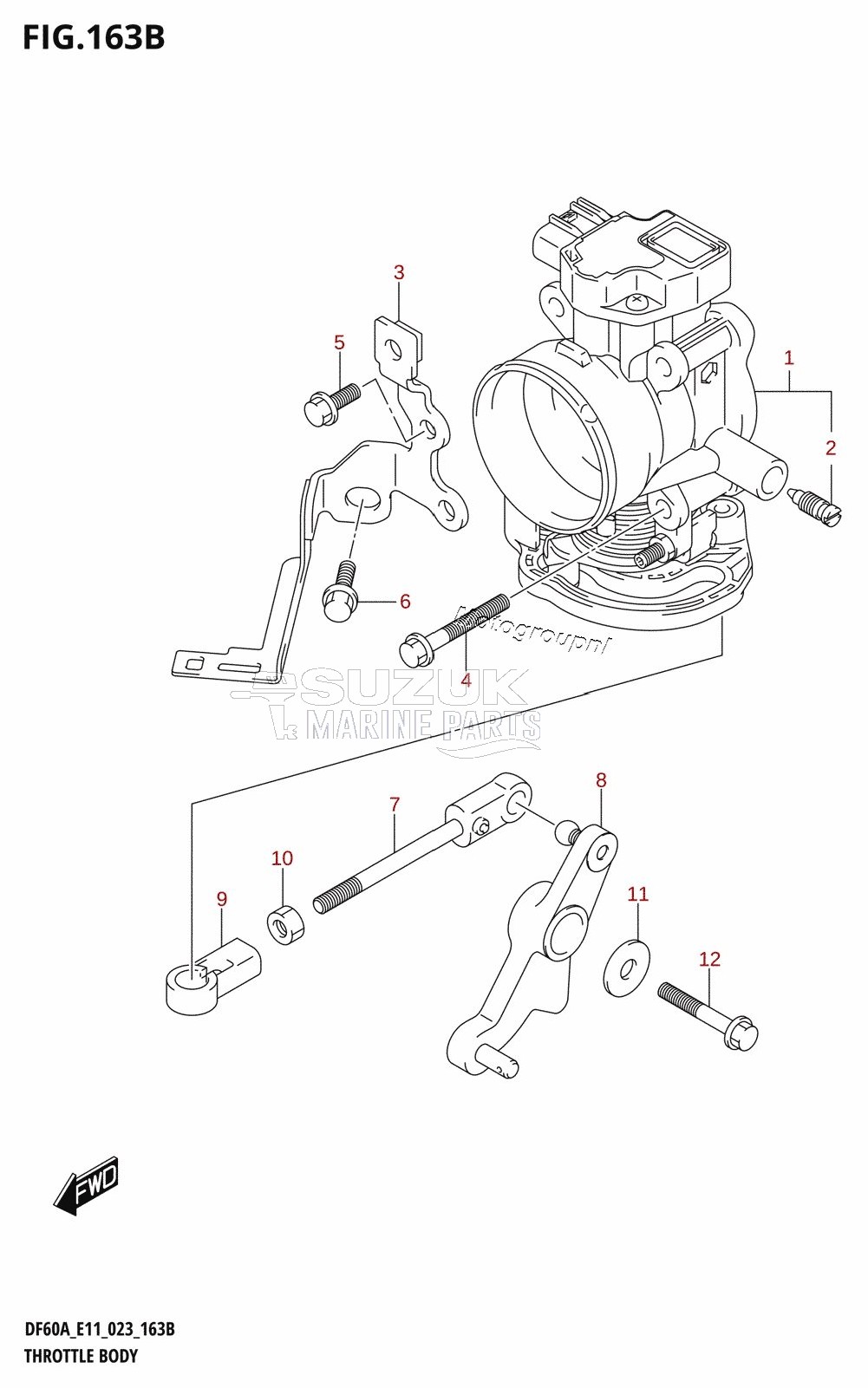 THROTTLE BODY (DF40AQH,DF40ATH,DF50ATH,DF60AQH,DF60ATH,DF50AVTH,DF60AVTH)