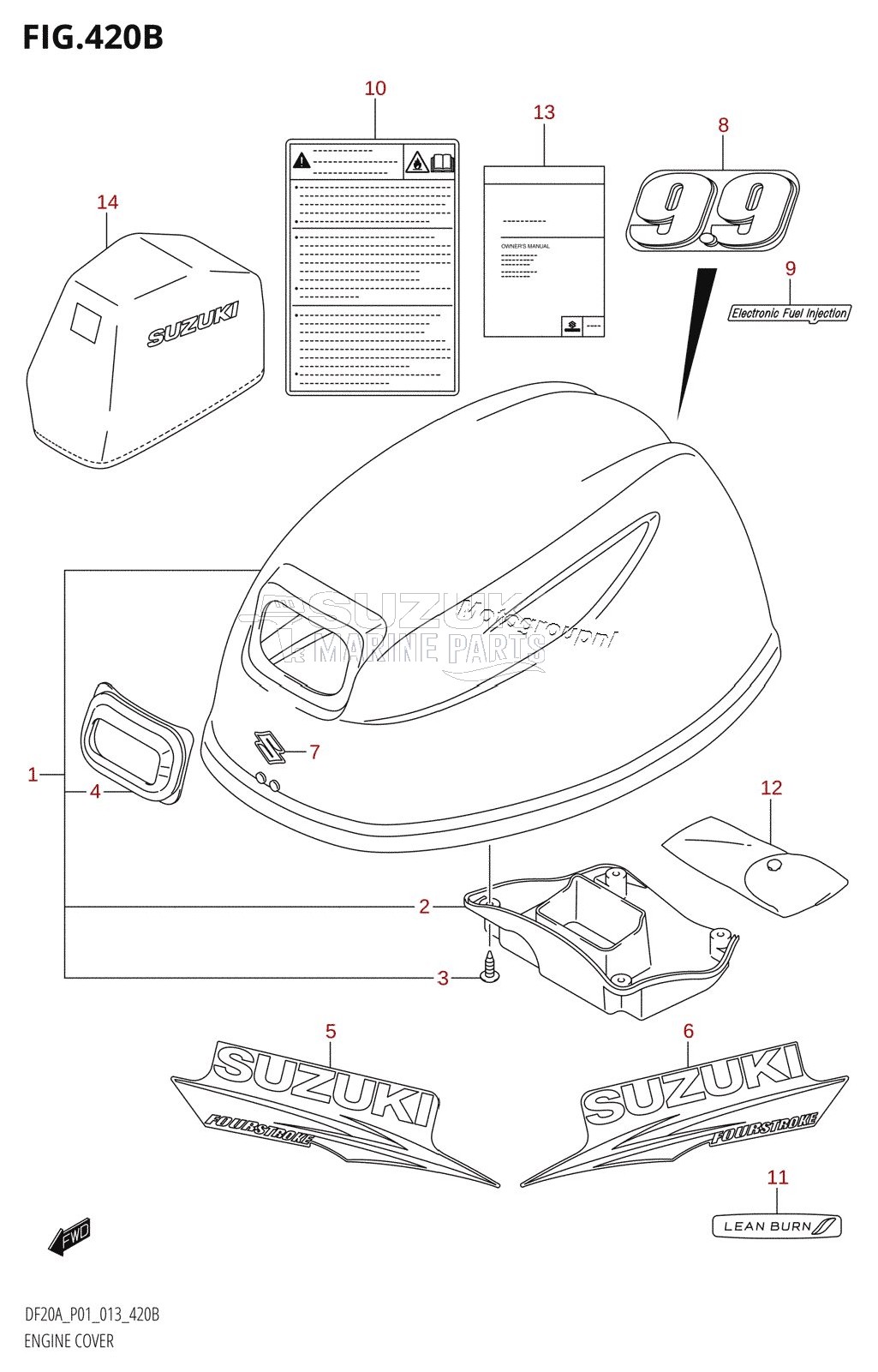 ENGINE COVER (DF9.9BR:P01)