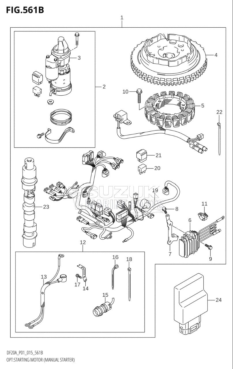 OPT:STARTING MOTOR (MANUAL STARTER) (DF15A:P01:M-STARTER)