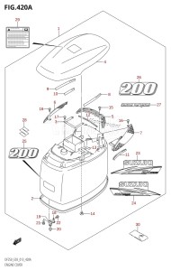 DF200Z From 20002Z-310001 (E03)  2013 drawing ENGINE COVER (DF200T:E03)