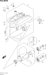 04003F-210001 (2012) 40hp E01-Gen. Export 1 (DF40AQH  DF40AT) DF40A drawing GEAR CASE (DF50A:E01)