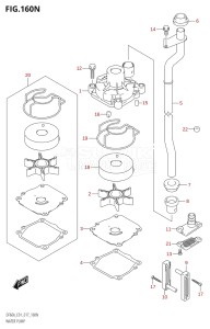 04003F-710001 (2017) 40hp E01-Gen. Export 1 (DF40A  DF40AQH  DF40ATH) DF40A drawing WATER PUMP (DF50AVT:E01)