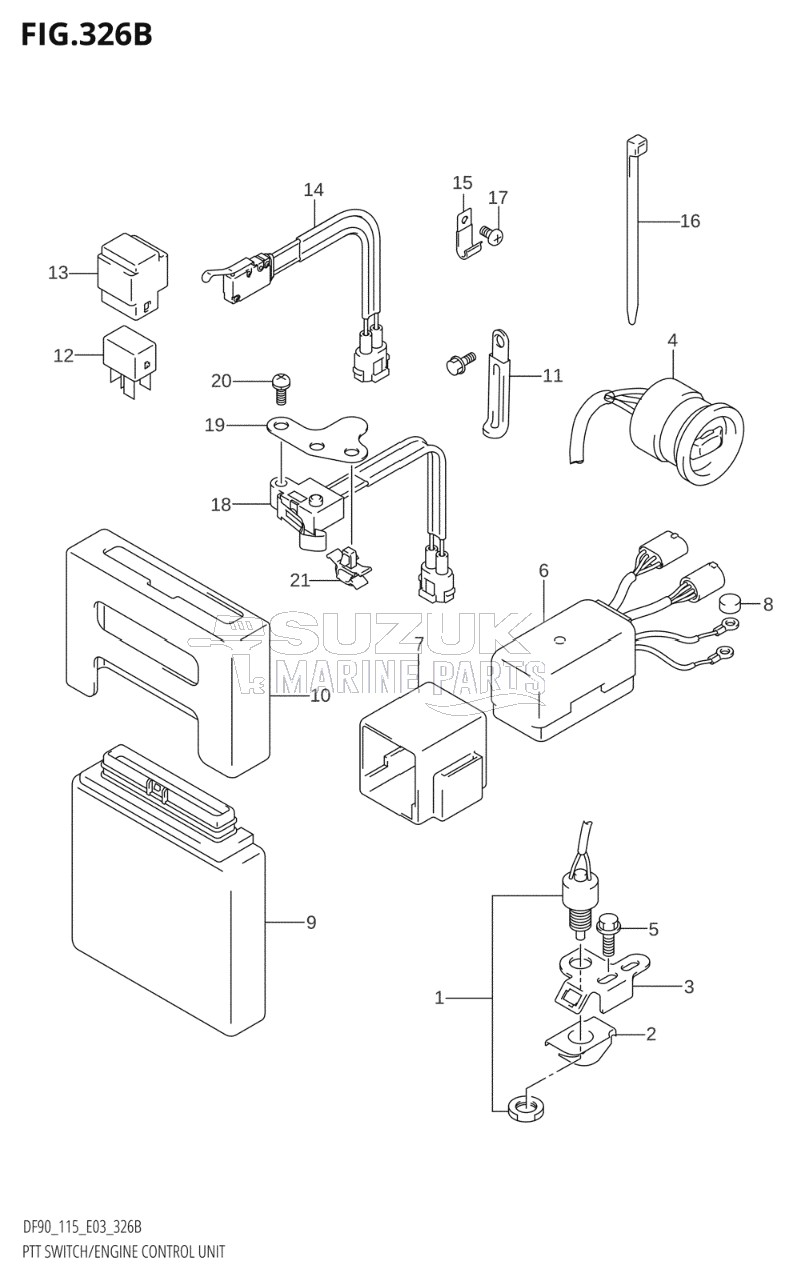 PTT SWITCH / ENGINE CONTROL UNIT (K4,K5,K6,K7,K8,K9,K10,011)