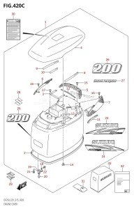 DF250 From 25003F-510001 (E01 E40)  2015 drawing ENGINE COVER ((DF200T,DF200Z):E40)