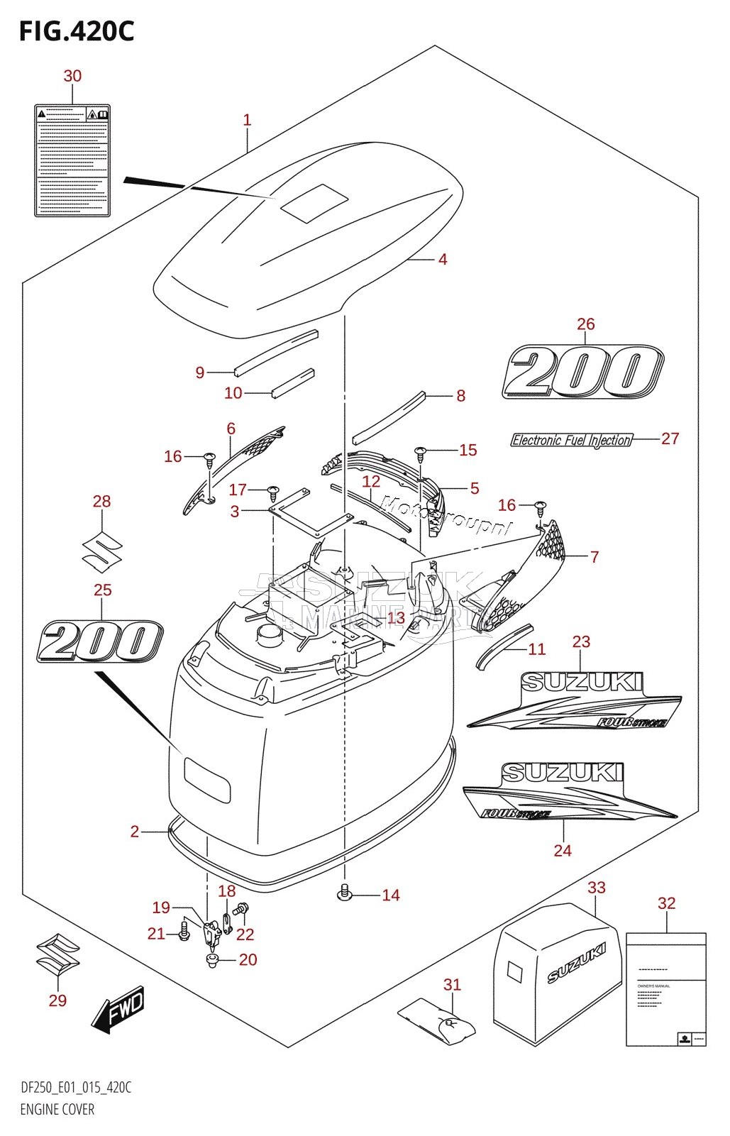 ENGINE COVER ((DF200T,DF200Z):E40)