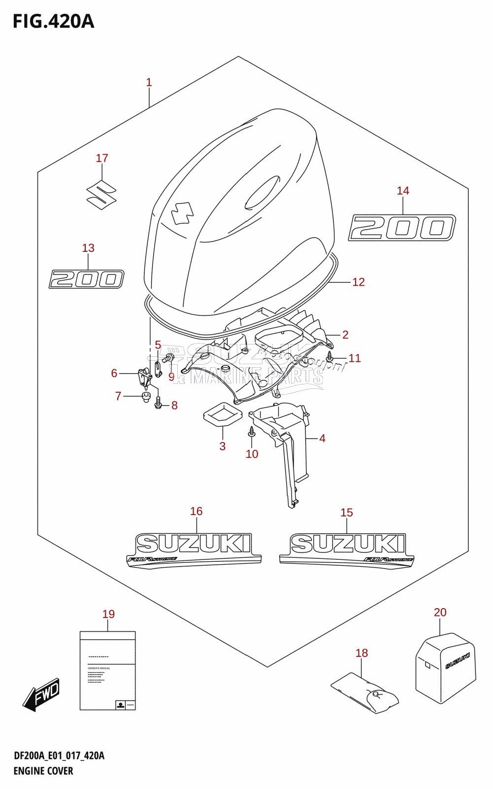 ENGINE COVER (DF200AT:E01)