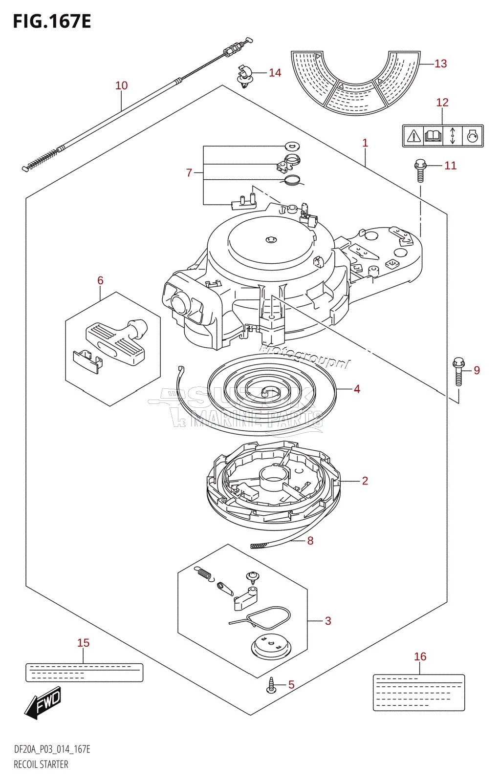 RECOIL STARTER (DF15A:P03)