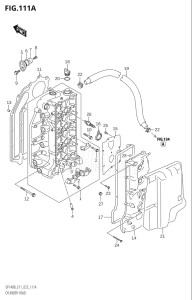 11506Z-340001 (2023) 115hp E11 E40-Gen. Export 1-and 2 (DF115BZ) DF115BZ drawing CYLINDER HEAD (022)