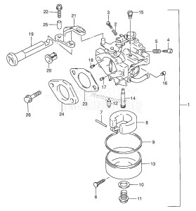 J4 From 00401J-801001 ()  1991 drawing CARBURETOR (DT5Y)