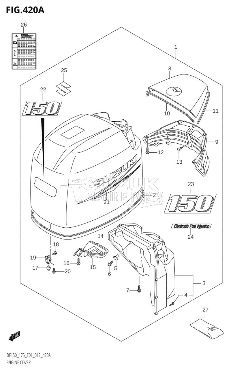 ENGINE COVER (DF150T:E01)