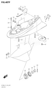 10003F-910001 (2019) 100hp E11-Gen. Export 2 (DF100AT) DF100A drawing GEAR CASE (DF115AST)