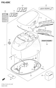 14003Z-410001 (2014) 140hp E01-Gen. Export 1 (DF140AZ) DF140AZ drawing ENGINE COVER (DF115AT:E01)