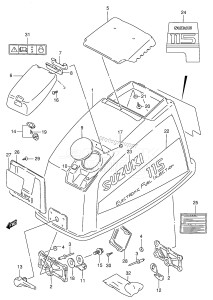 DT140 From 14002-608049 ()  1986 drawing ENGINE COVER (DT115S)