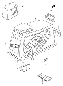 DT15 From 01501-030001 ()  2000 drawing ENGINE COVER (DT9.9 /​ 9.9K,MODEL:86)