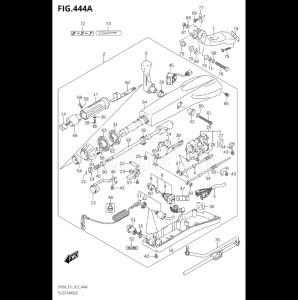 10004F-240001 (2022) 100hp E01 E40-Gen. Export 1 - Costa Rica (DF100BT  DF140Z) DF100B drawing TILLER HANDLE ((DF70ATH,DF90ATH):(020,021))