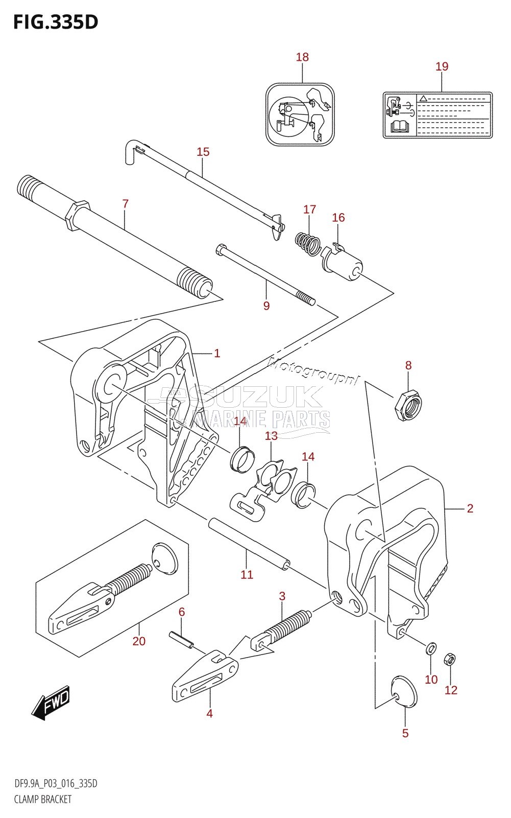 CLAMP BRACKET (DF9.9AR:P03)