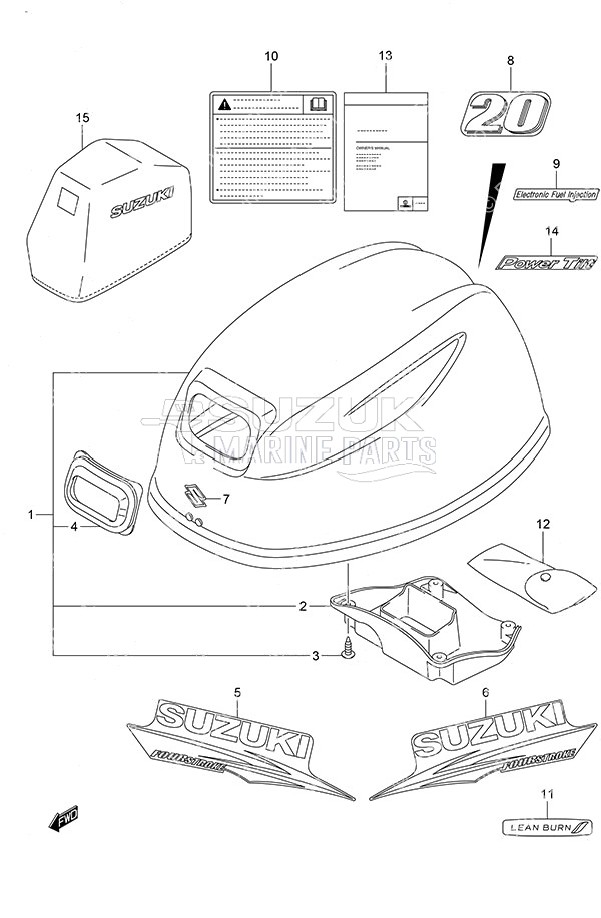 Engine Cover Remote Control w/Power Tilt Tiller Handle w/Power Tilt