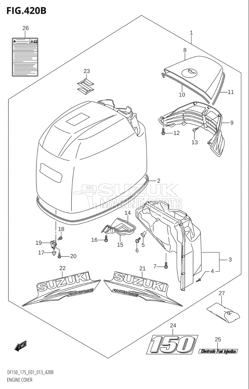 ENGINE COVER (DF150T:E01)