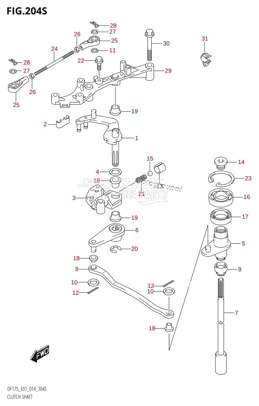 CLUTCH SHAFT (DF175ZG:E40)