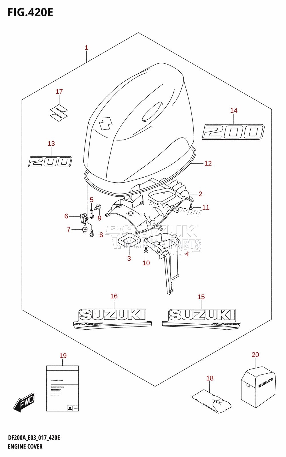 ENGINE COVER (DF200AZ:E03)