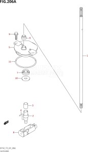 17501Z-680001 (2006) 175hp E01-Gen. Export 1 (DF175ZK6) DF175Z drawing CLUTCH ROD (DF150T,DF175T,DF150WT)