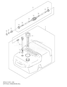 DF15 From 01501F-971001 ()  1999 drawing OPT:FUEL TANK (RESIN 25L)