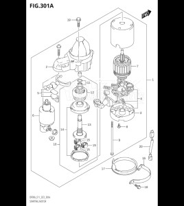 09003F-040001 (2020) 90hp E01 E40-Gen. Export 1 - Costa Rica (DF90ATH) DF90A drawing STARTING MOTOR