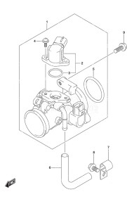 DF 9.9B drawing Throttle Body Non-Remote Control