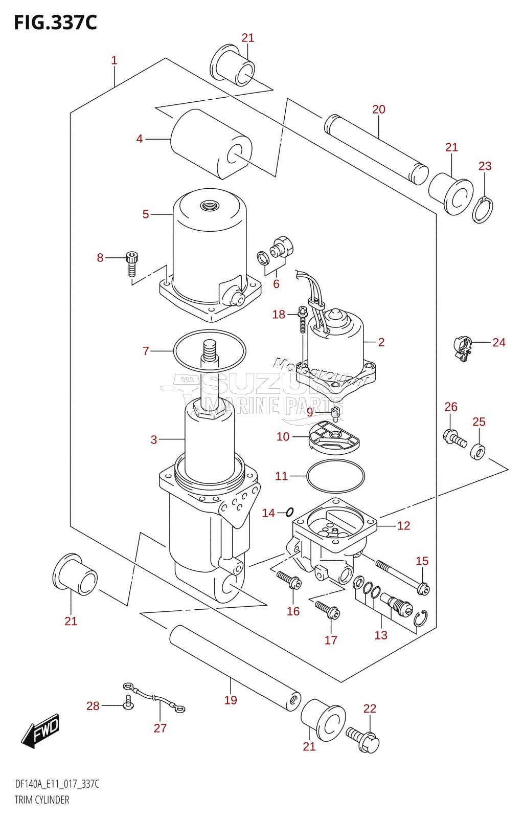 TRIM CYLINDER (DF115AT:E40)