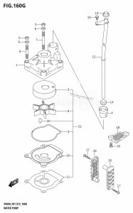 DF50A From 05003F-210001 (E01)  2012 drawing WATER PUMP (DF60A:E40)