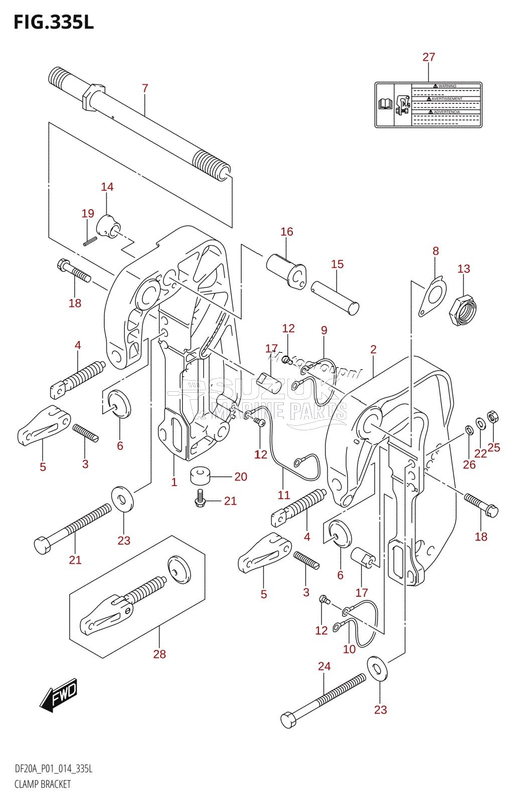 CLAMP BRACKET (DF20ATH:P01)