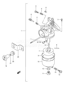 DT5S From 0501-231001 ()  1992 drawing CARBURETOR (DT5 /​ DT6)