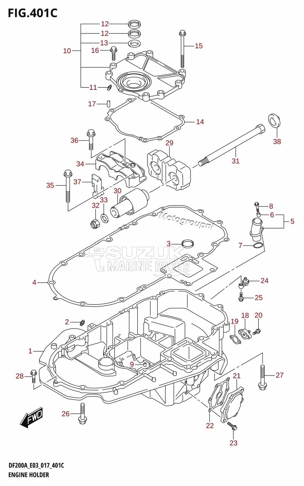 ENGINE HOLDER (DF200AZ:E03)