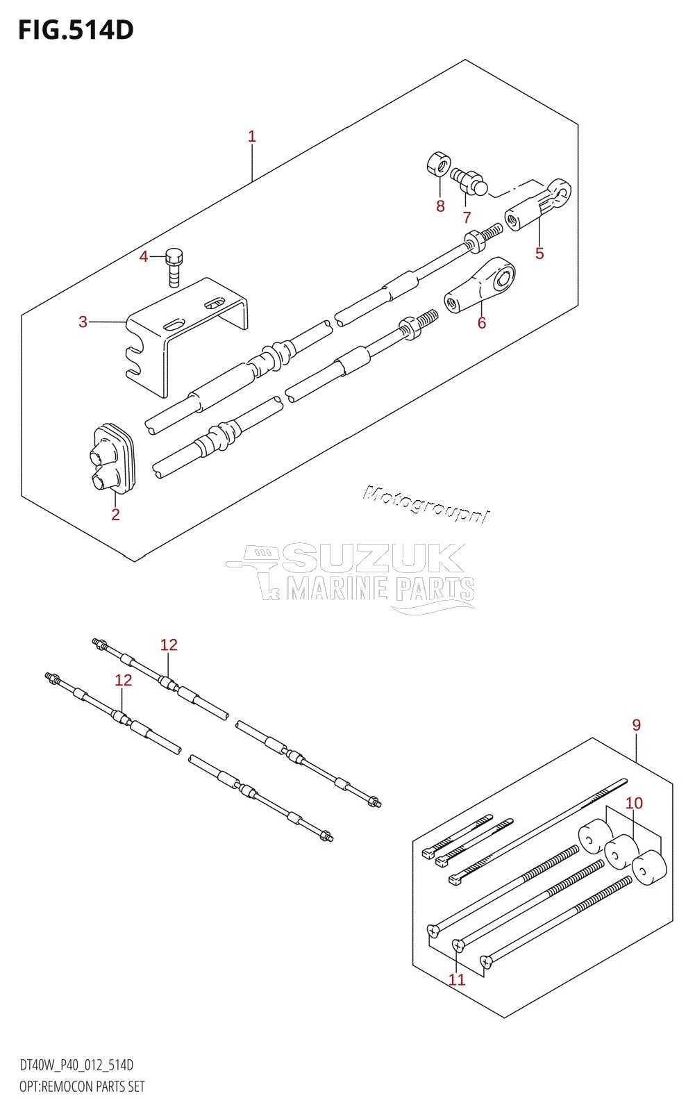 OPT:REMOCON PARTS SET (DT40WR:P90)