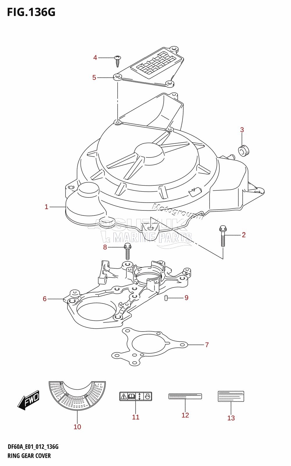 RING GEAR COVER (DF60A:E40)