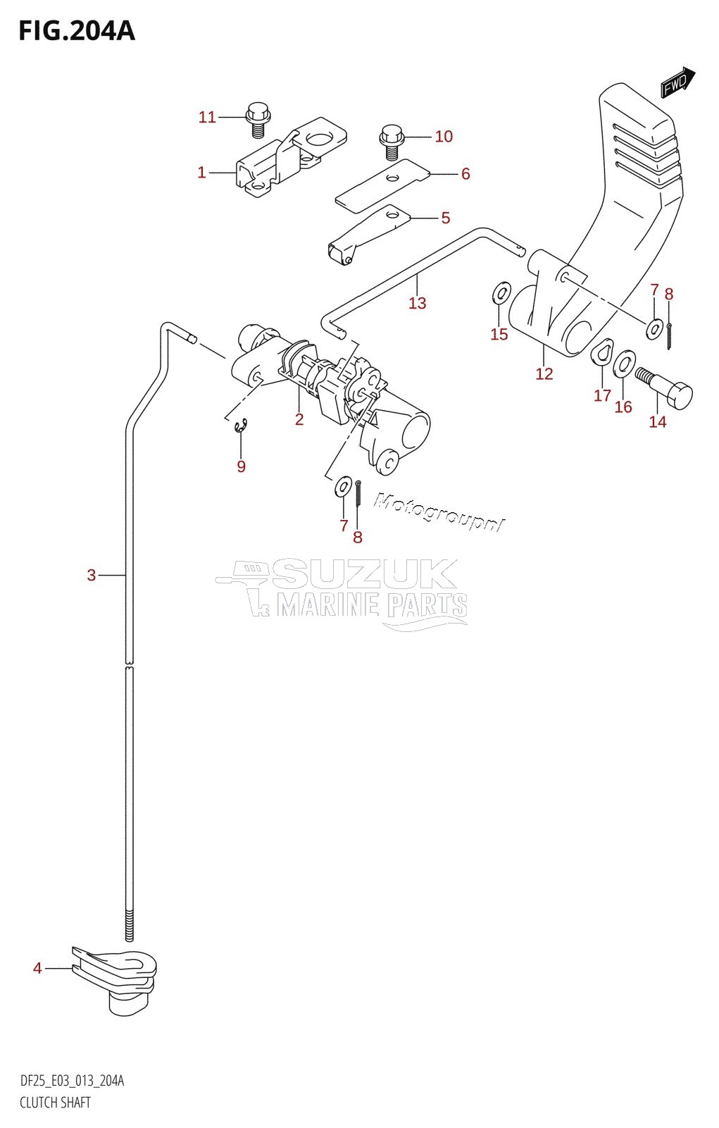 CLUTCH SHAFT (DF25:E03)