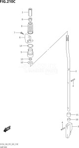 03003F-040001 (2020) 30hp P01 P40-Gen. Export 1 (DF30A  DF30AQ  DF30AR  DF30AT  DF30ATH) DF30A drawing SHIFT ROD (DF30AQ)