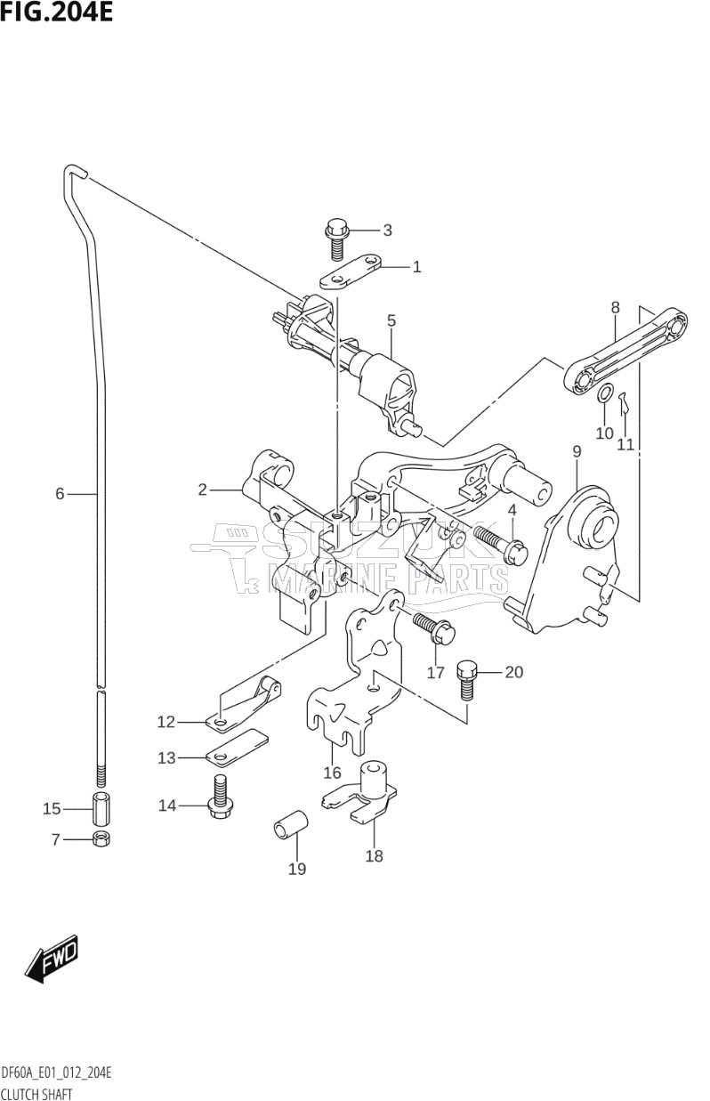 CLUTCH SHAFT (DF50ATH:E01)