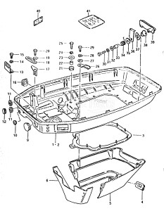 DT65 From 6501-001001 ()  1986 drawing LOWER COVER (MODEL G)