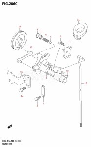 DF9.9A From 00994F-610001 (P01)  2016 drawing CLUTCH ROD (DF9.9A:P03)